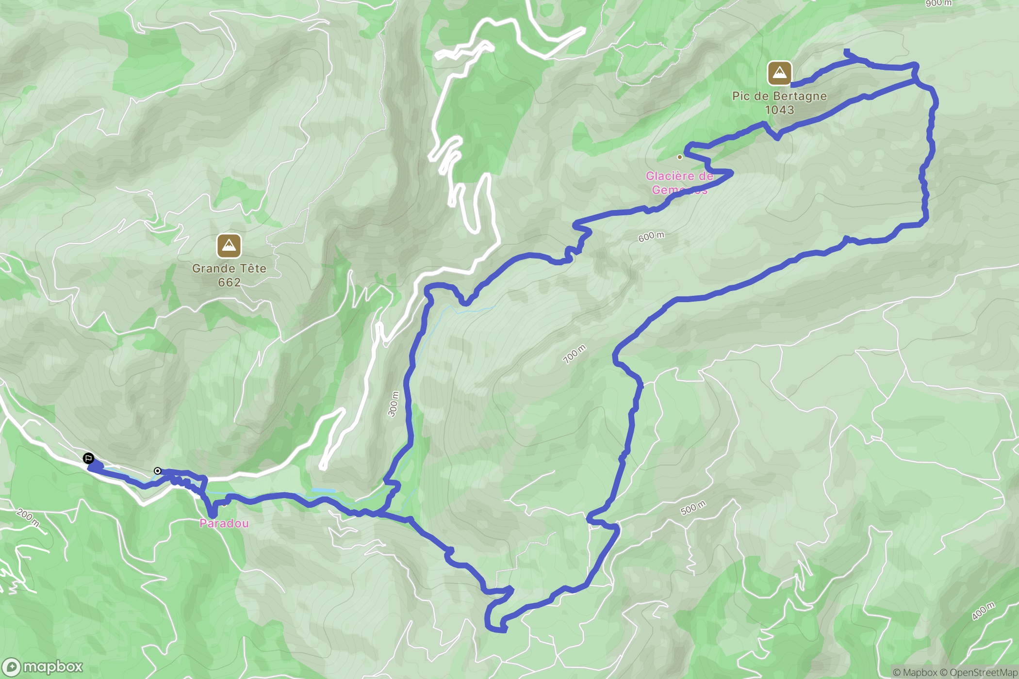 Gémenos : carte du parcours de randonnée - France