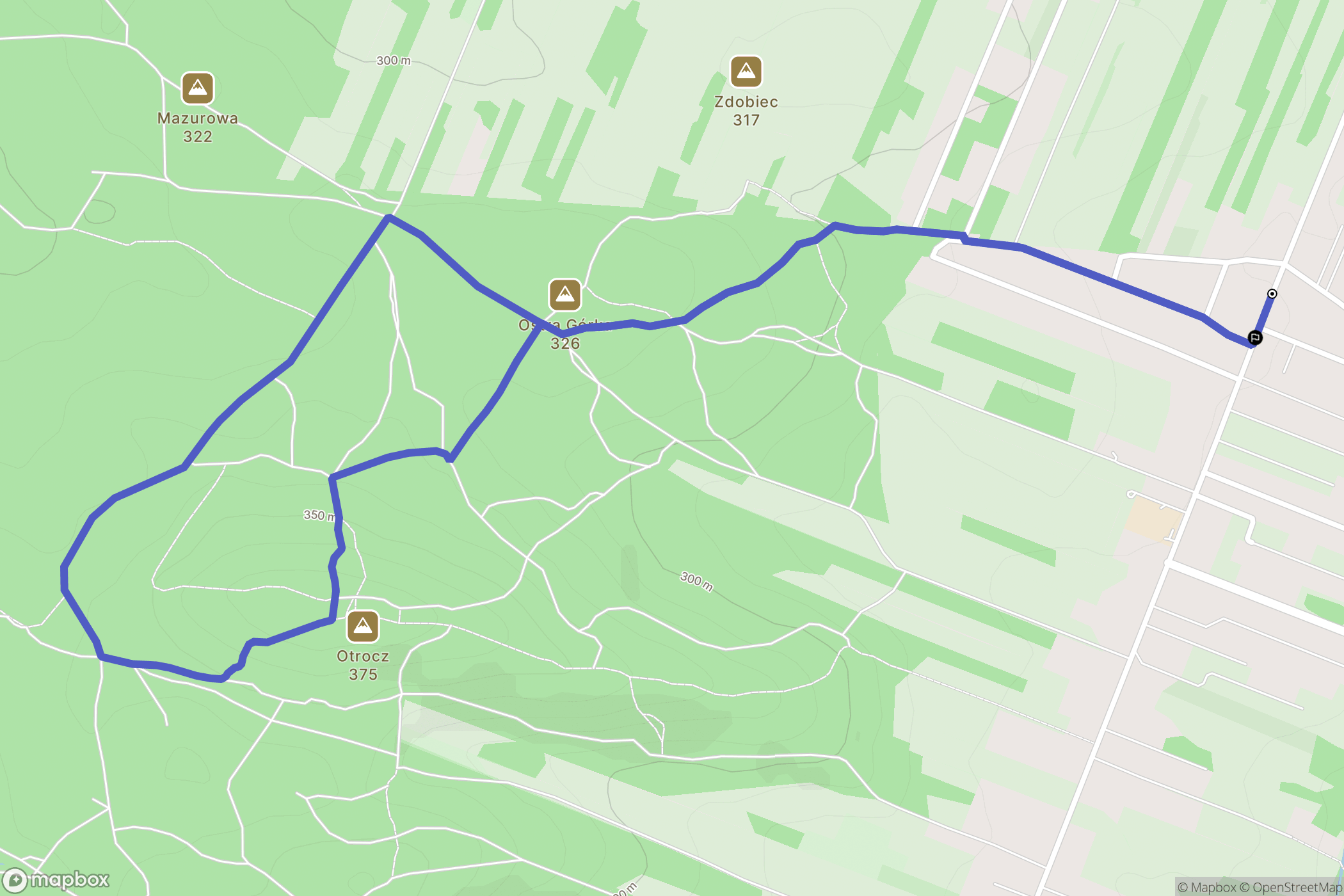Niestachów: mapa trasy - Poland