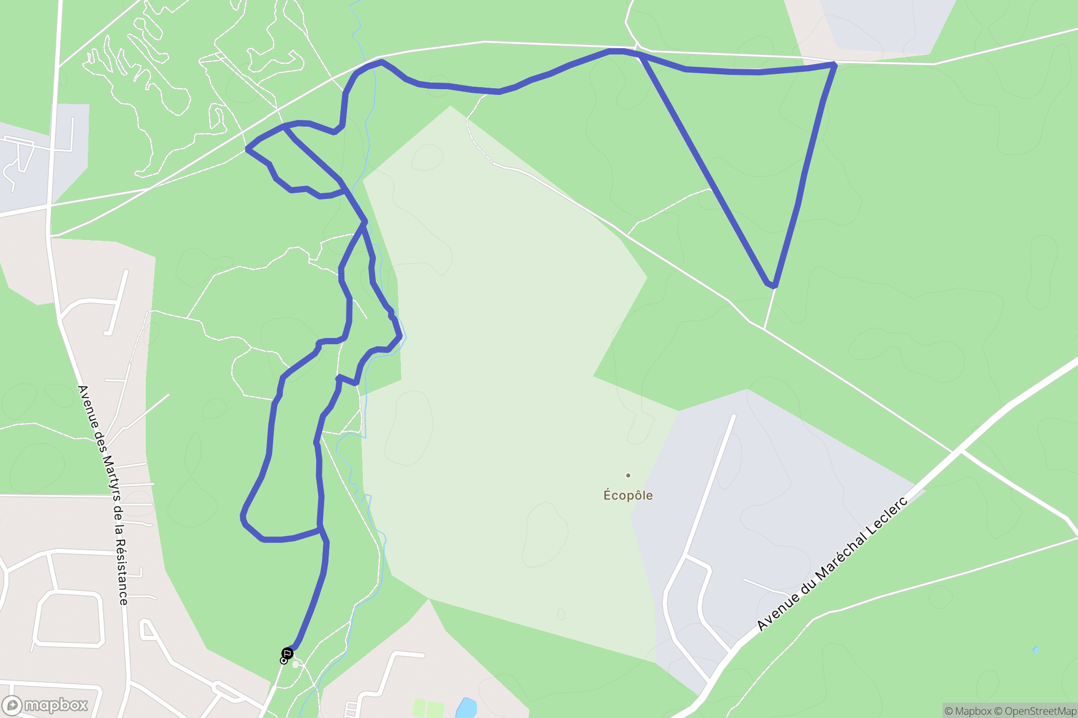 Martignas-sur-Jalle : carte du parcours de randonnée - France