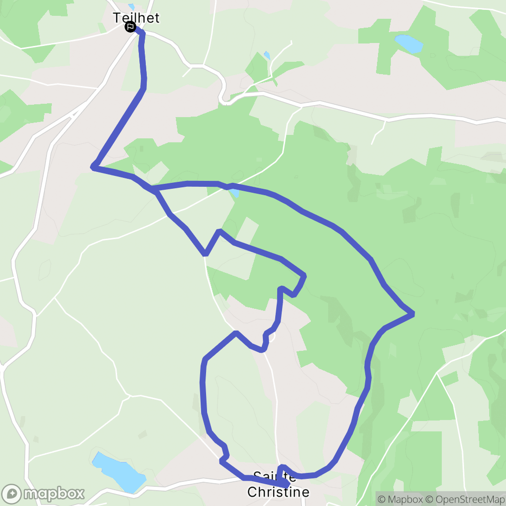 Teilhet : carte du parcours de randonnée - France