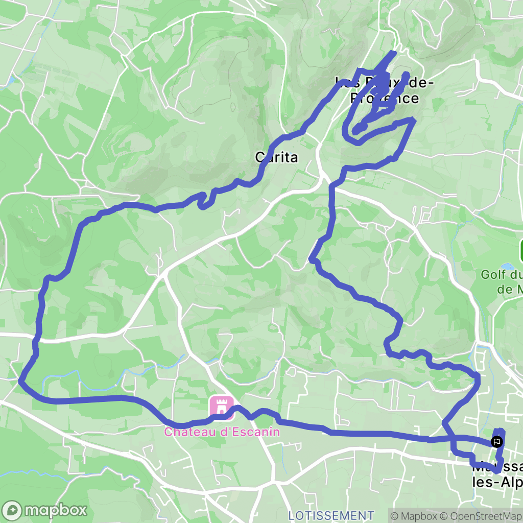 Maussane-les-Alpilles : carte du parcours de randonnée - France