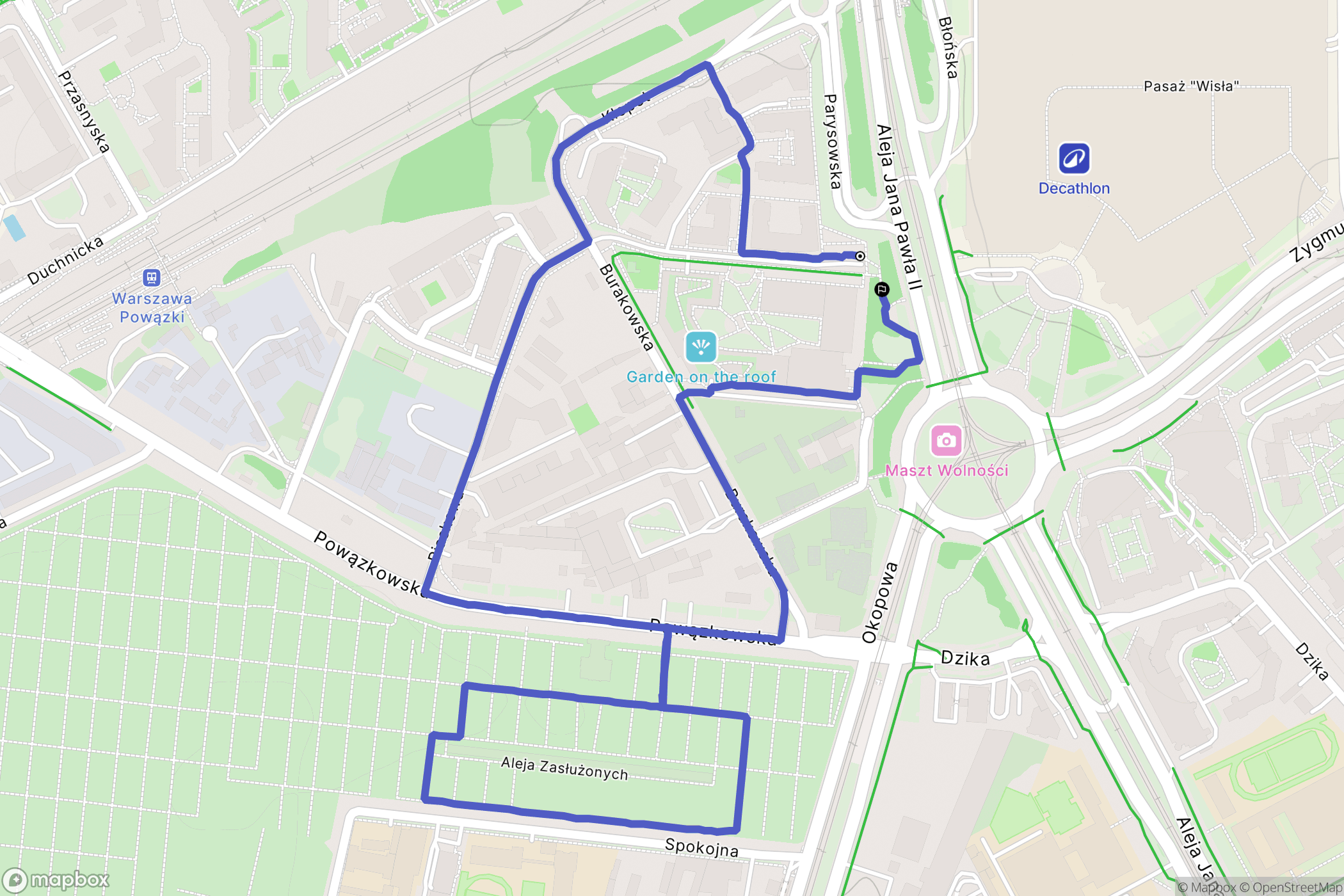 Warszawa: mapa trasy - Poland