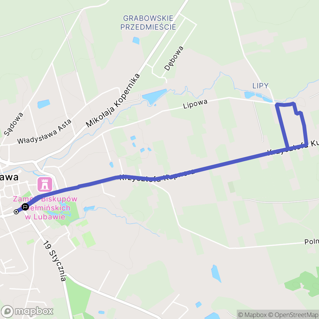 Lubawa: mapa trasy - Poland