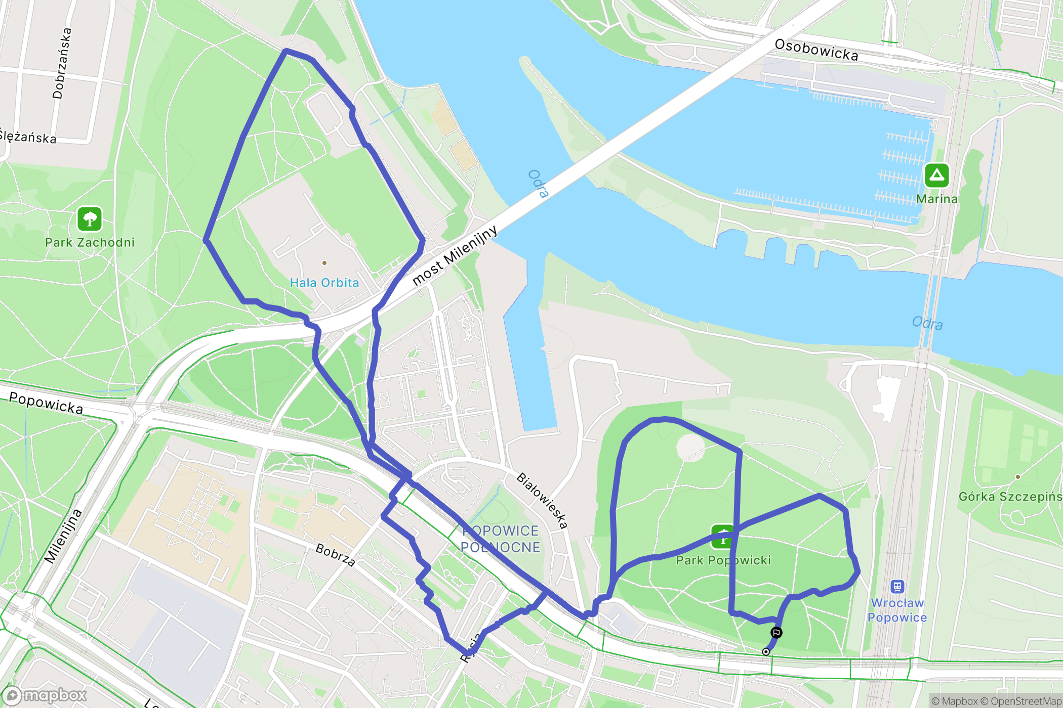 Wrocław: mapa trasy - Poland