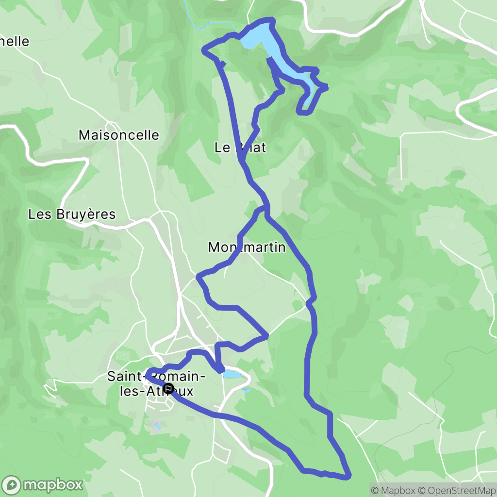 Saint-Romain-les-Atheux : carte du parcours de randonnée - France