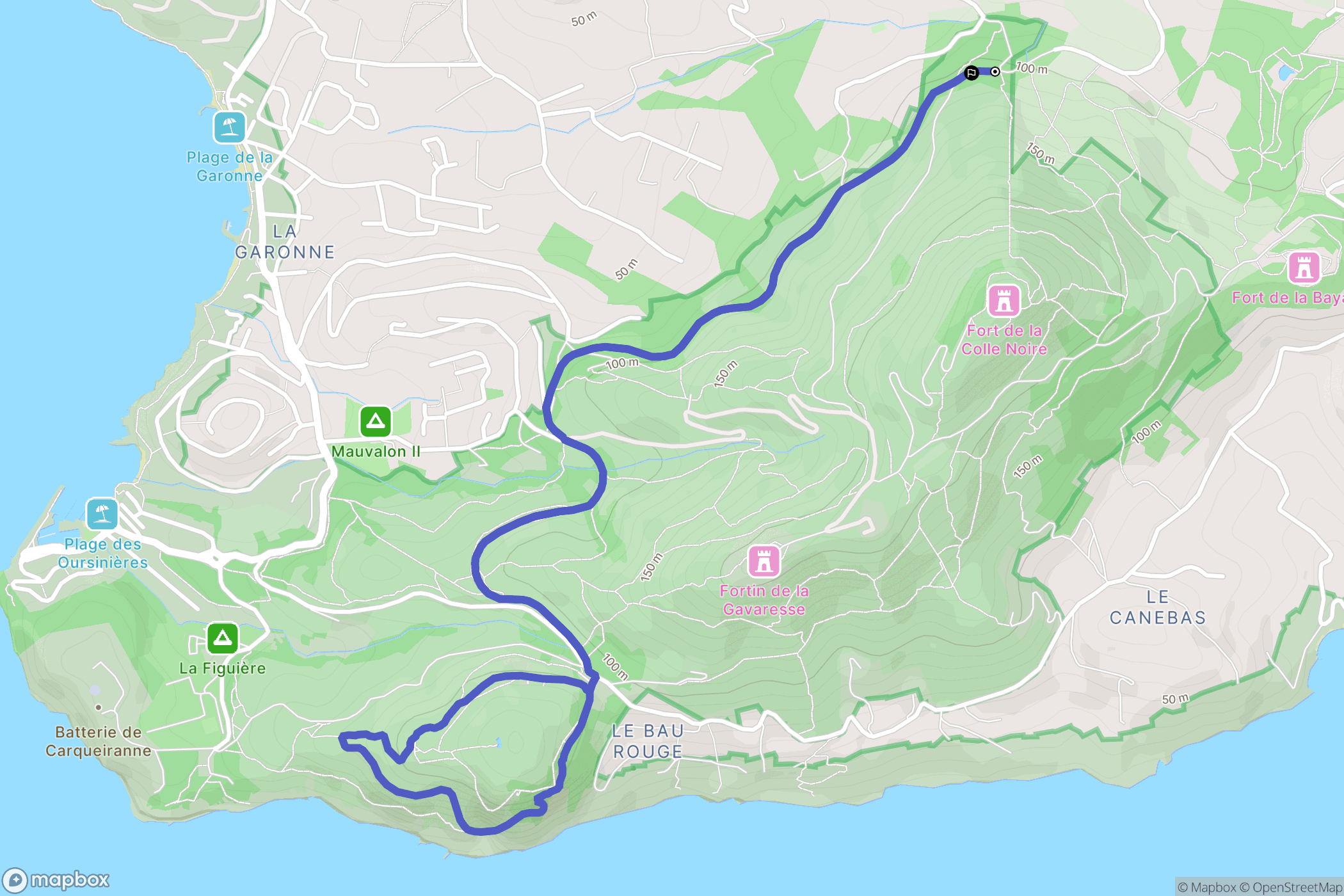 Miglos : carte du parcours de randonnée - France