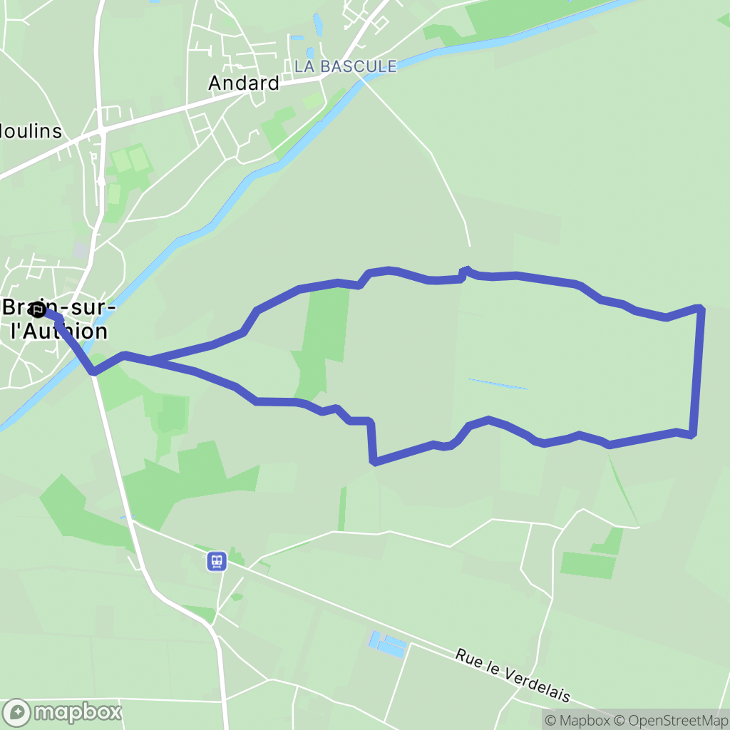 Loire-Authion : carte du parcours de randonnée - France