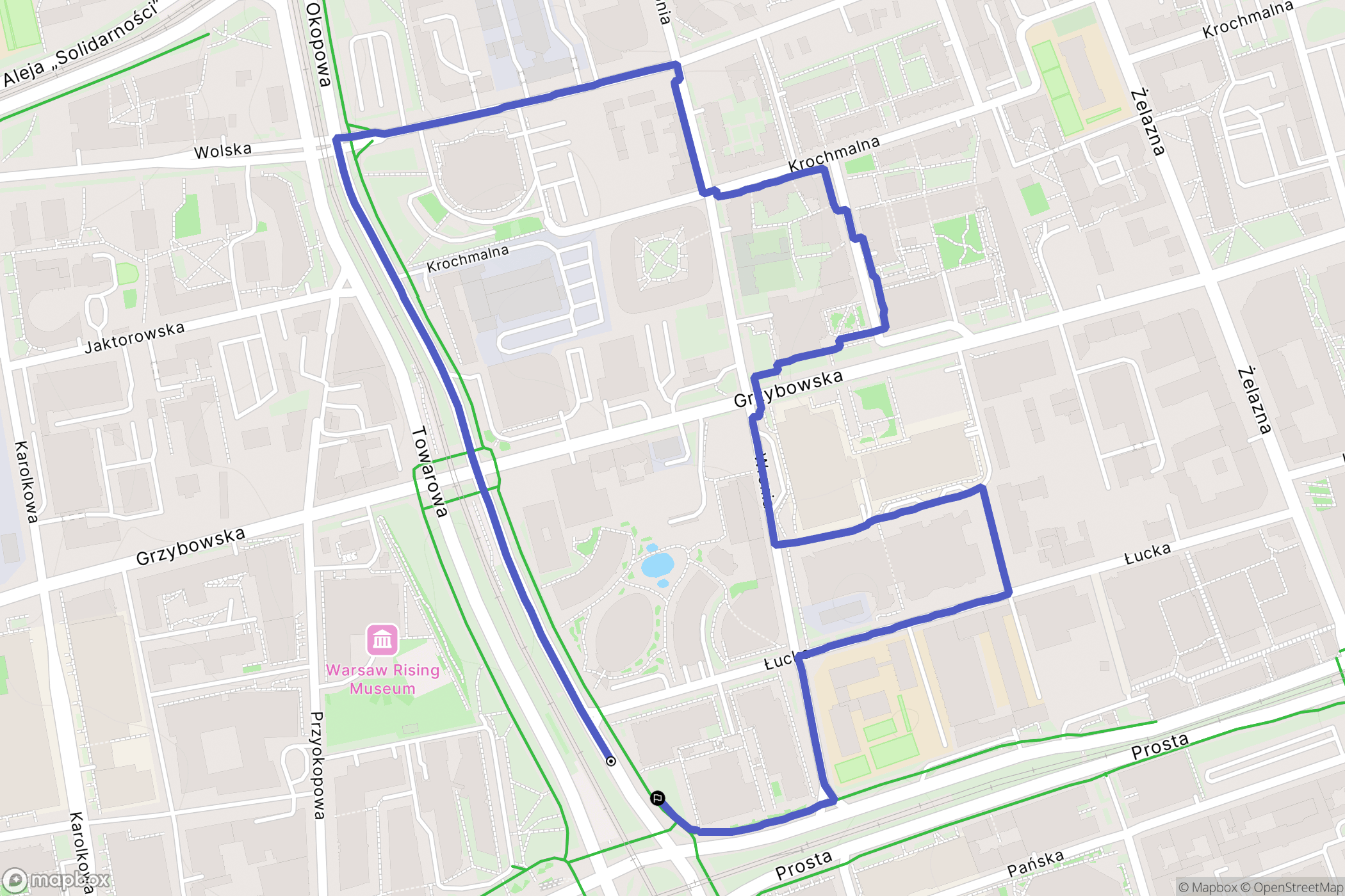 Warszawa: mapa trasy - Poland