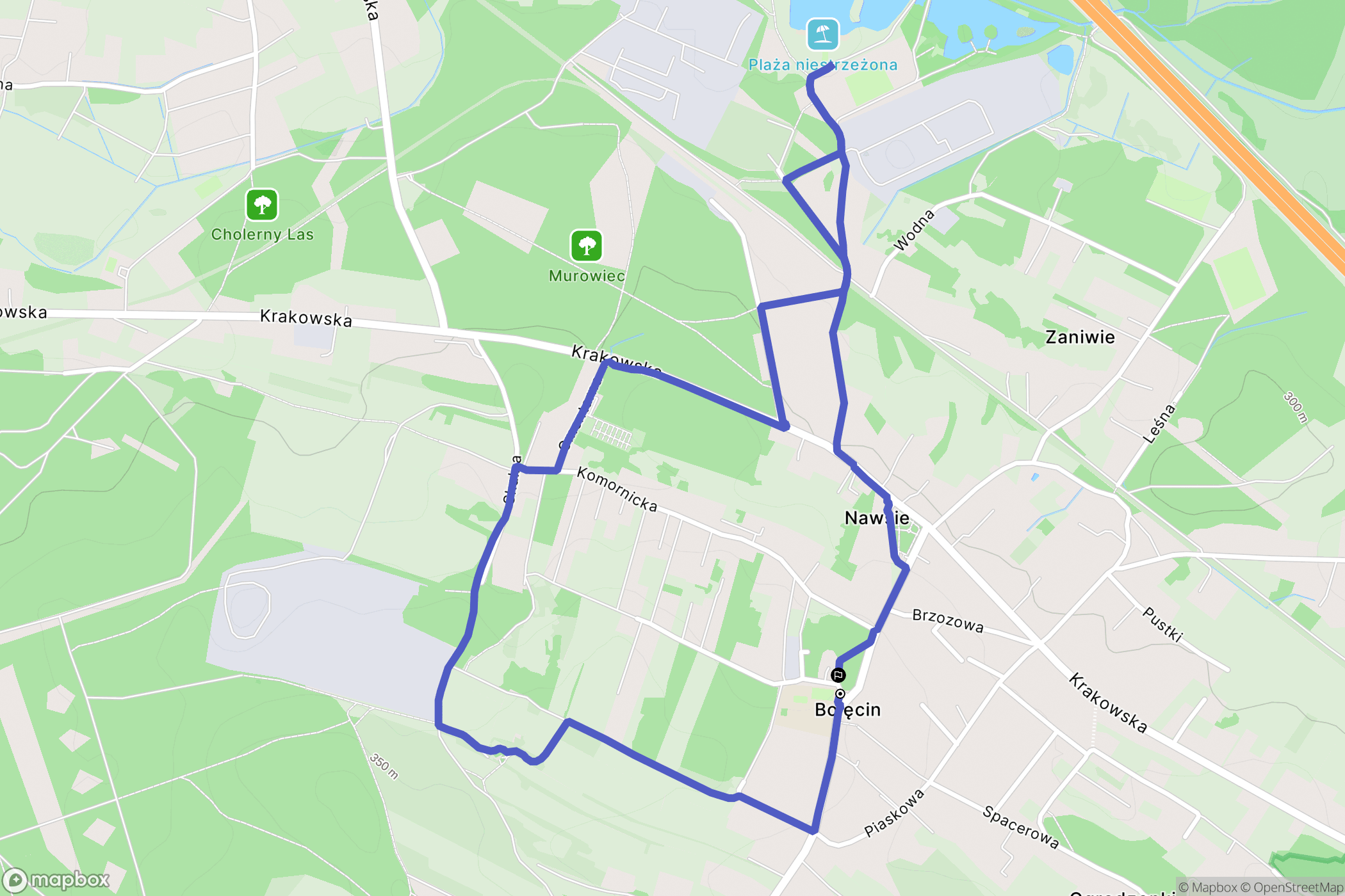 Bolęcin: mapa trasy - Poland