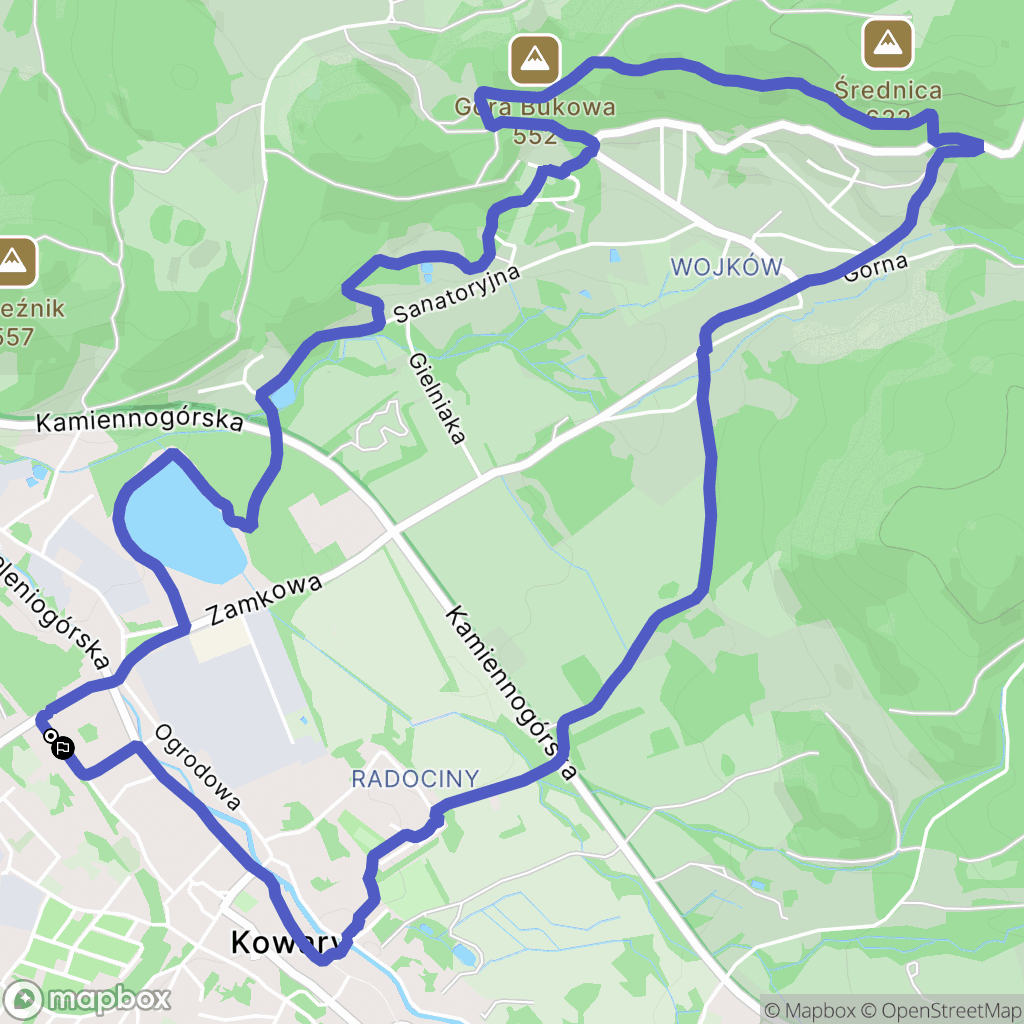 Kowary: mapa trasy - Poland