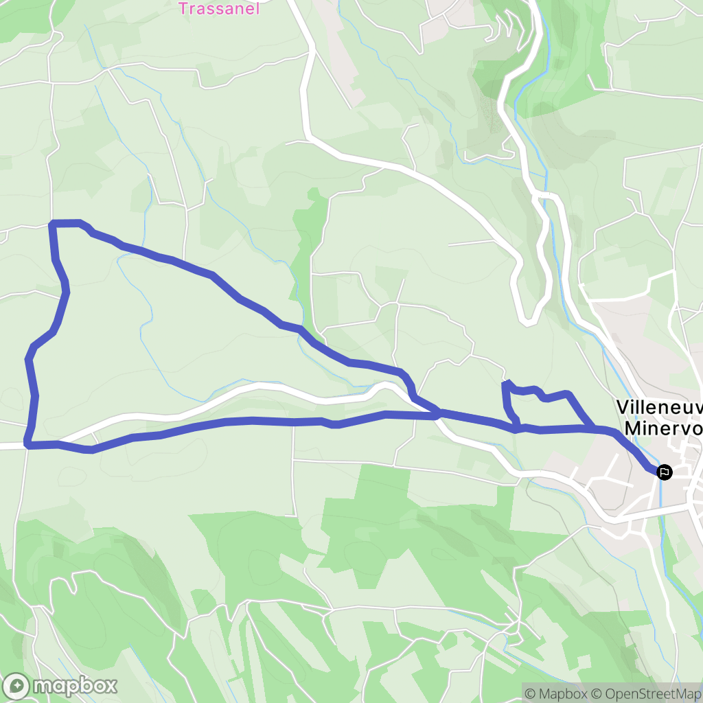 Villeneuve-Minervois : carte du parcours de randonnée - France