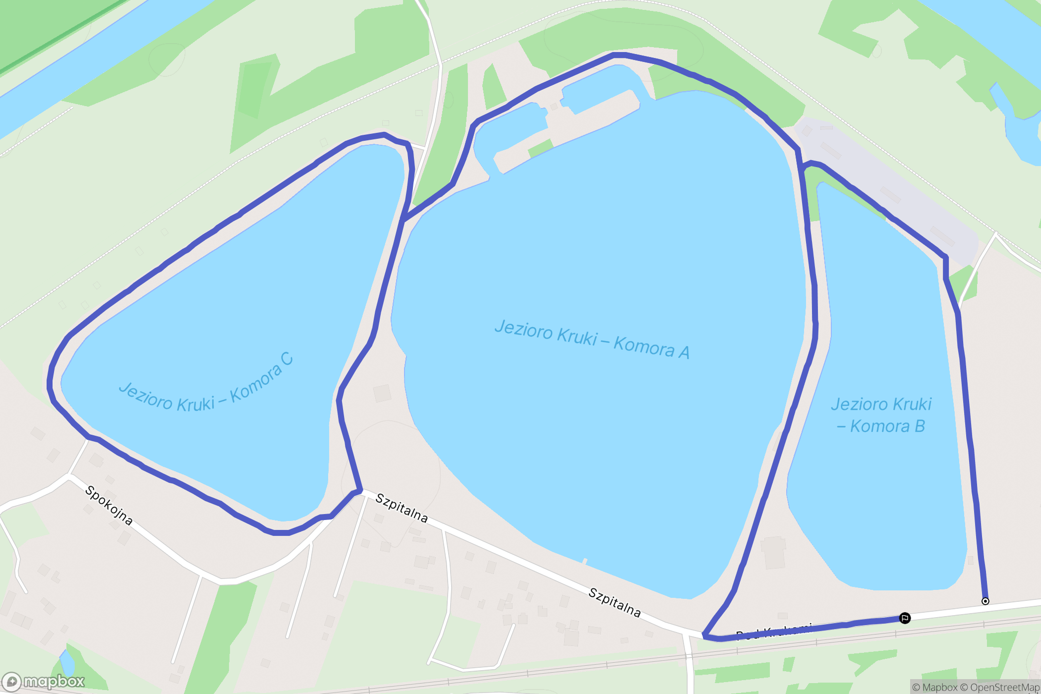 Oświęcim: mapa trasy - Poland