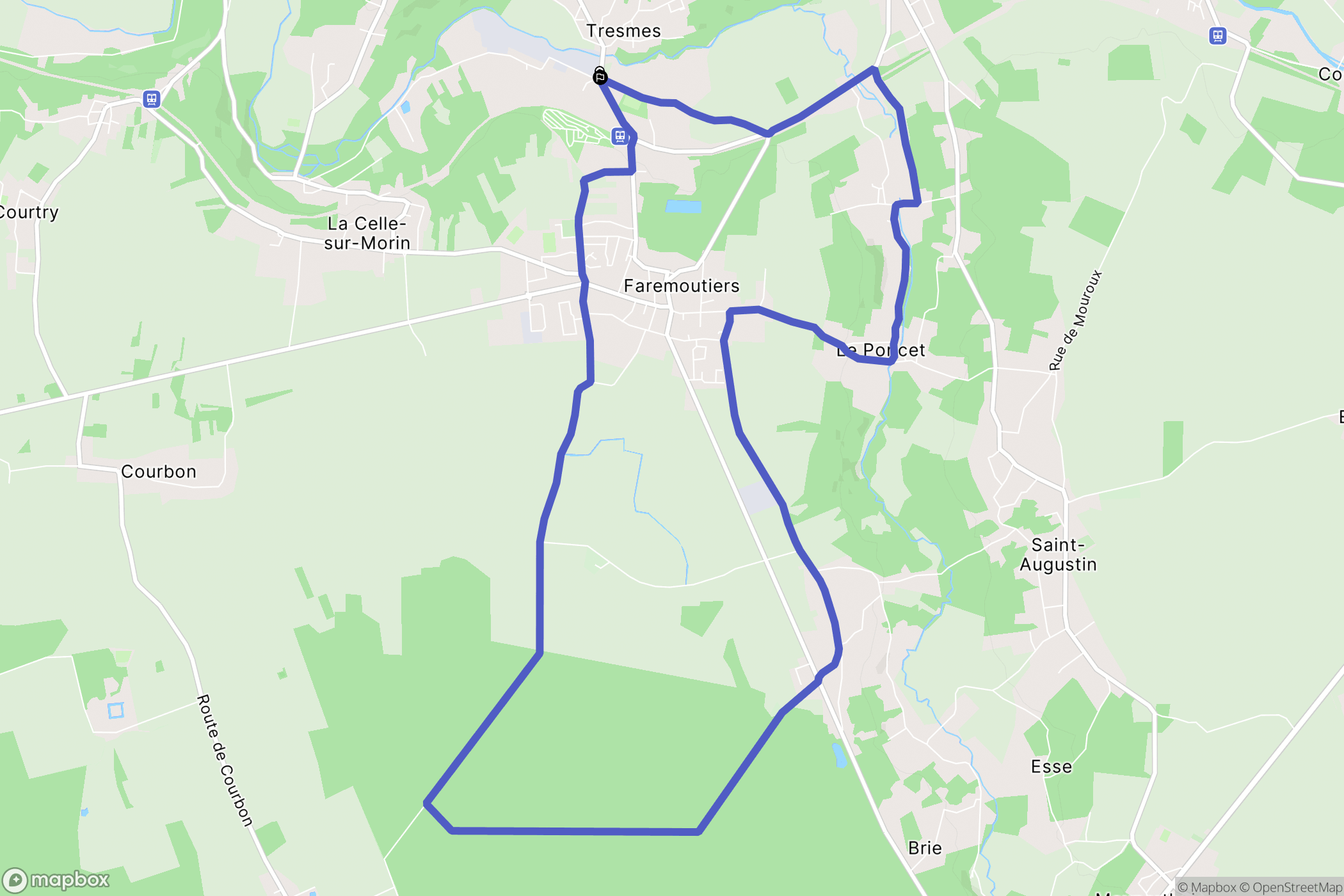 Pommeuse : carte du parcours de randonnée - France