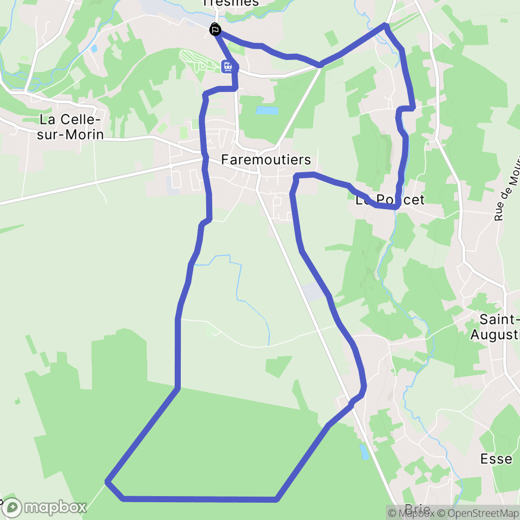 Pommeuse : carte du parcours de randonnée - France