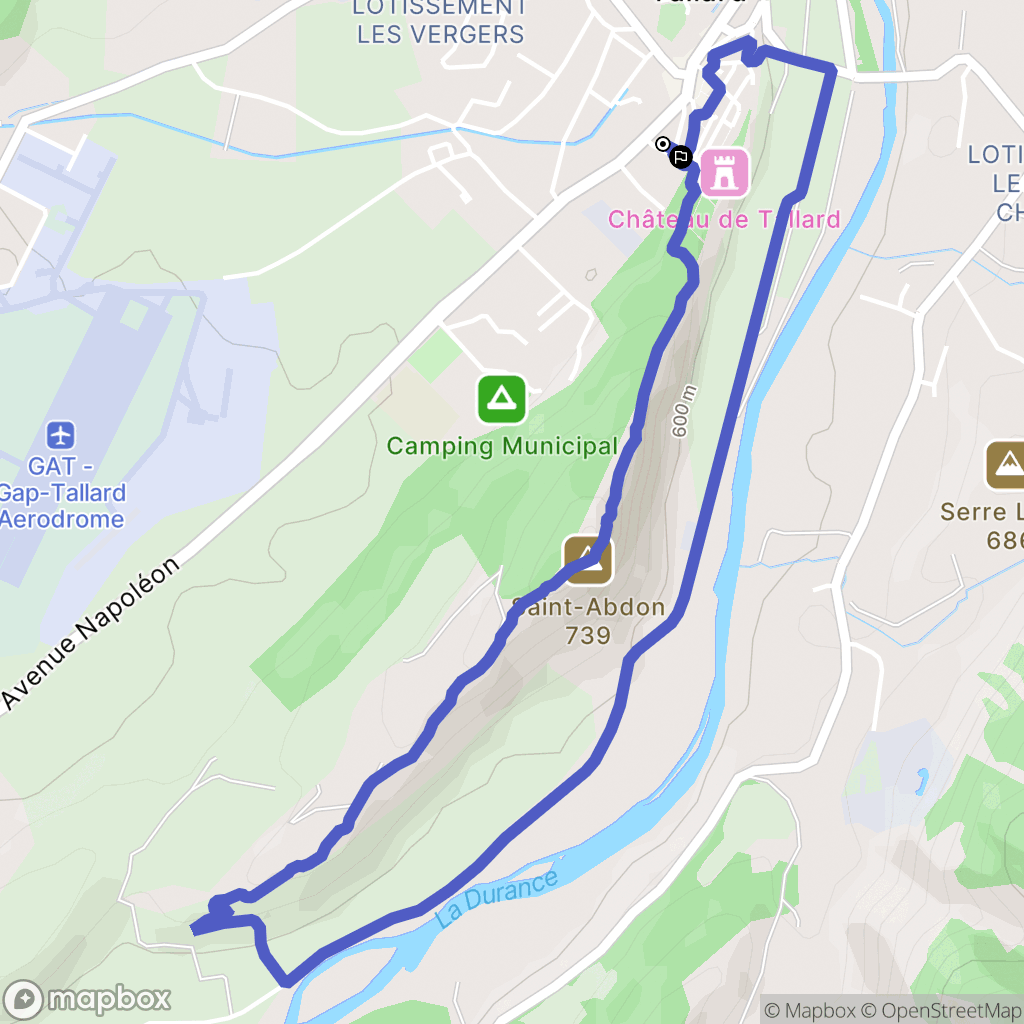 Tallard : carte du parcours de randonnée - France