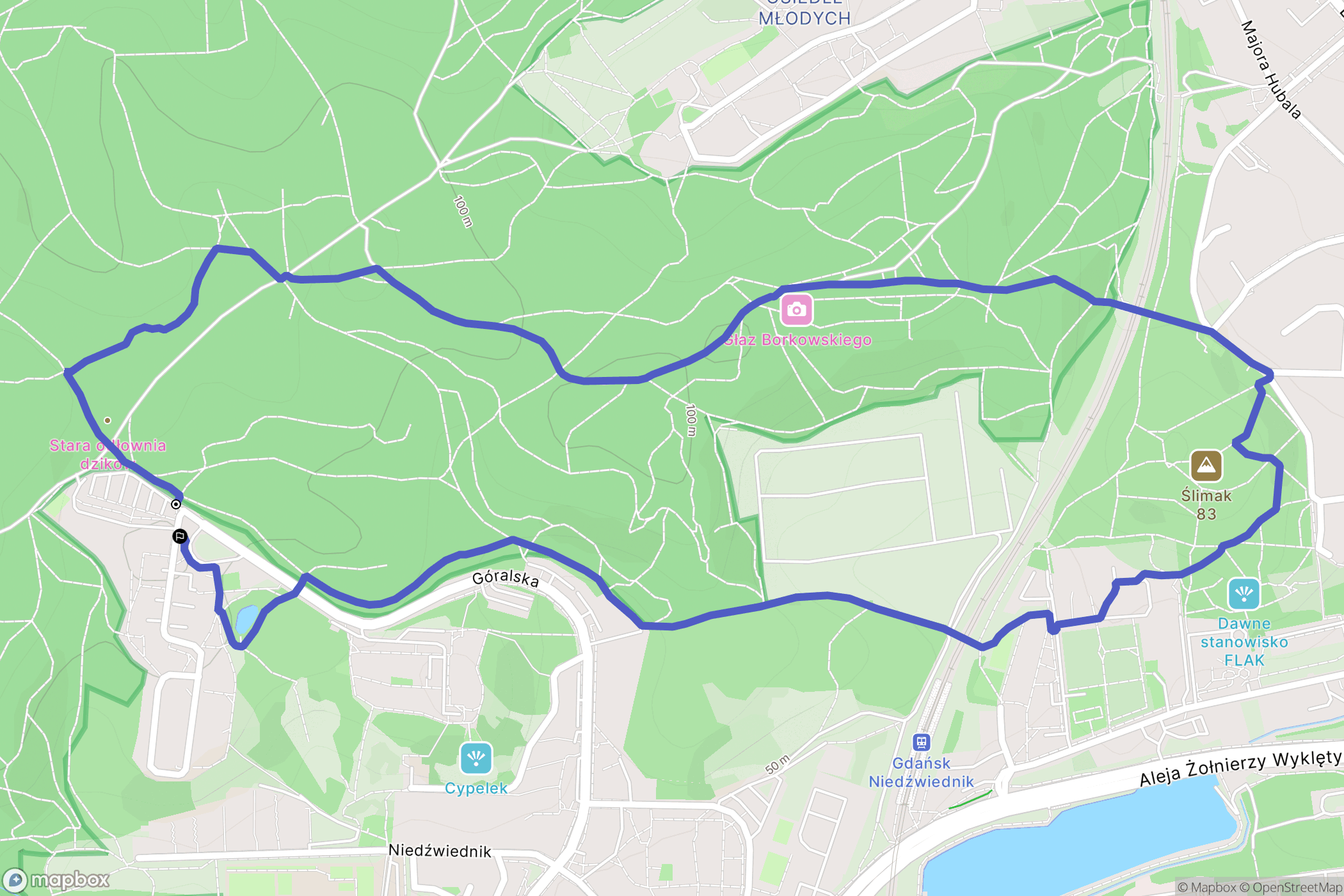 Gdańsk: mapa trasy - Poland