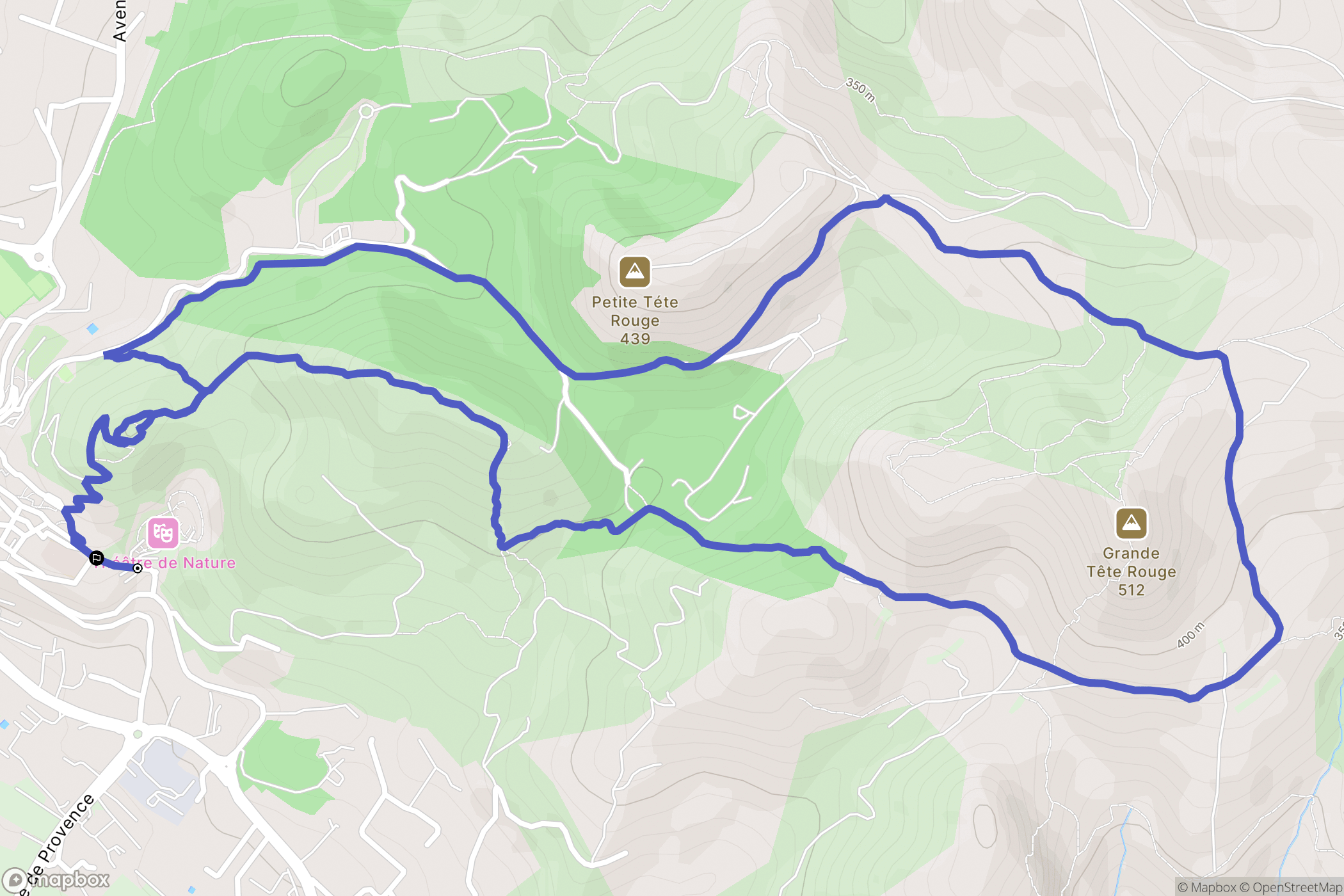 Allauch : carte du parcours de randonnée - France