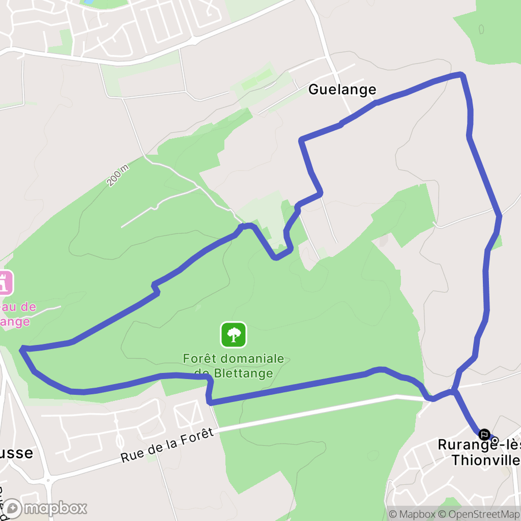 Rurange-lès-Thionville : carte du parcours de randonnée - France