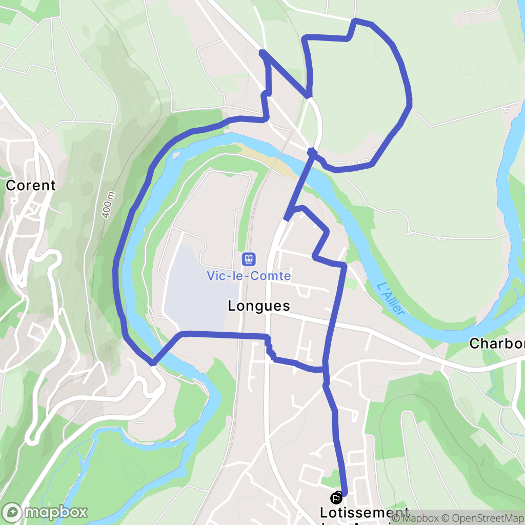 Vic-le-Comte : carte du parcours de randonnée - France
