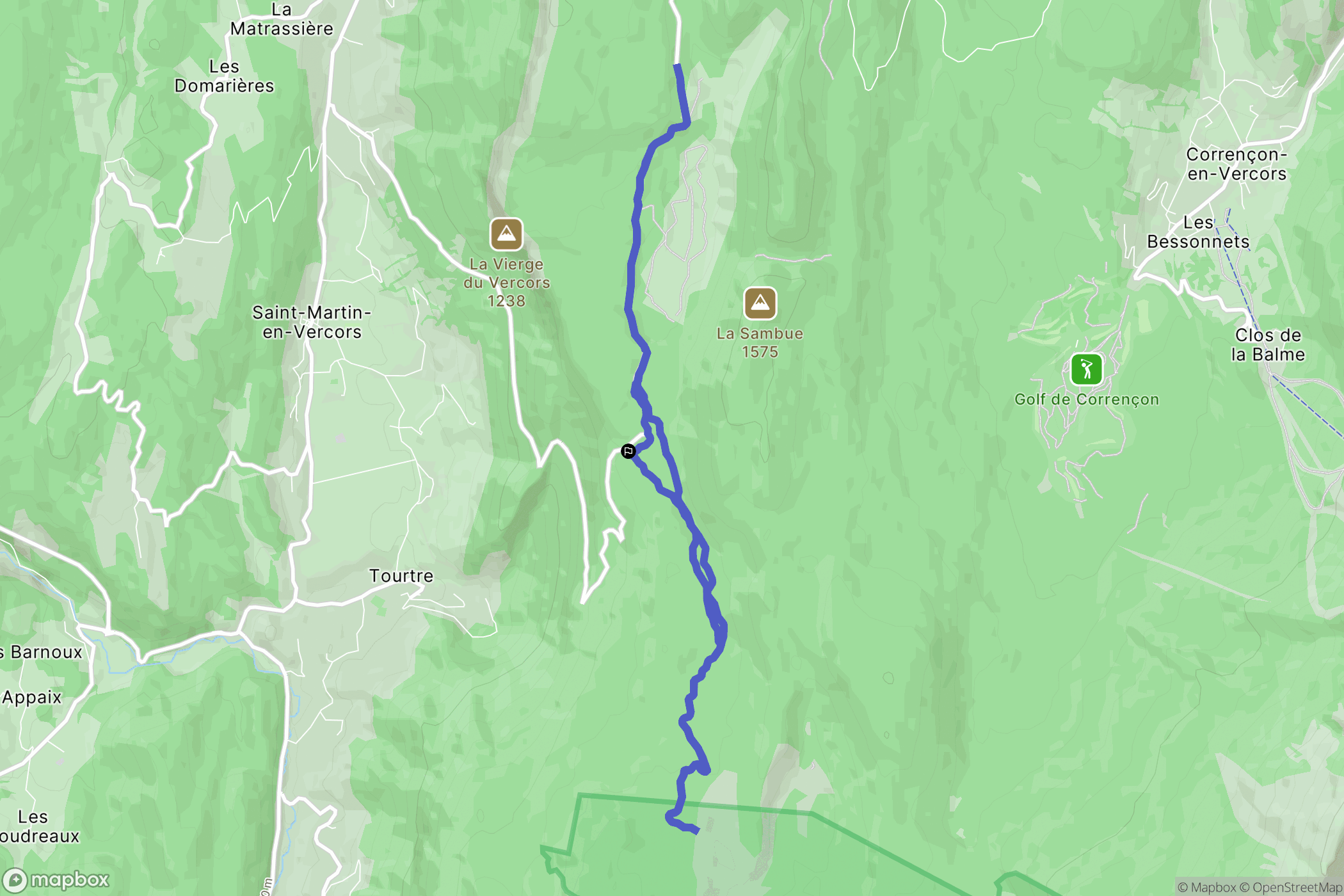 Saint-Martin-en-Vercors : carte du parcours de randonnée - France