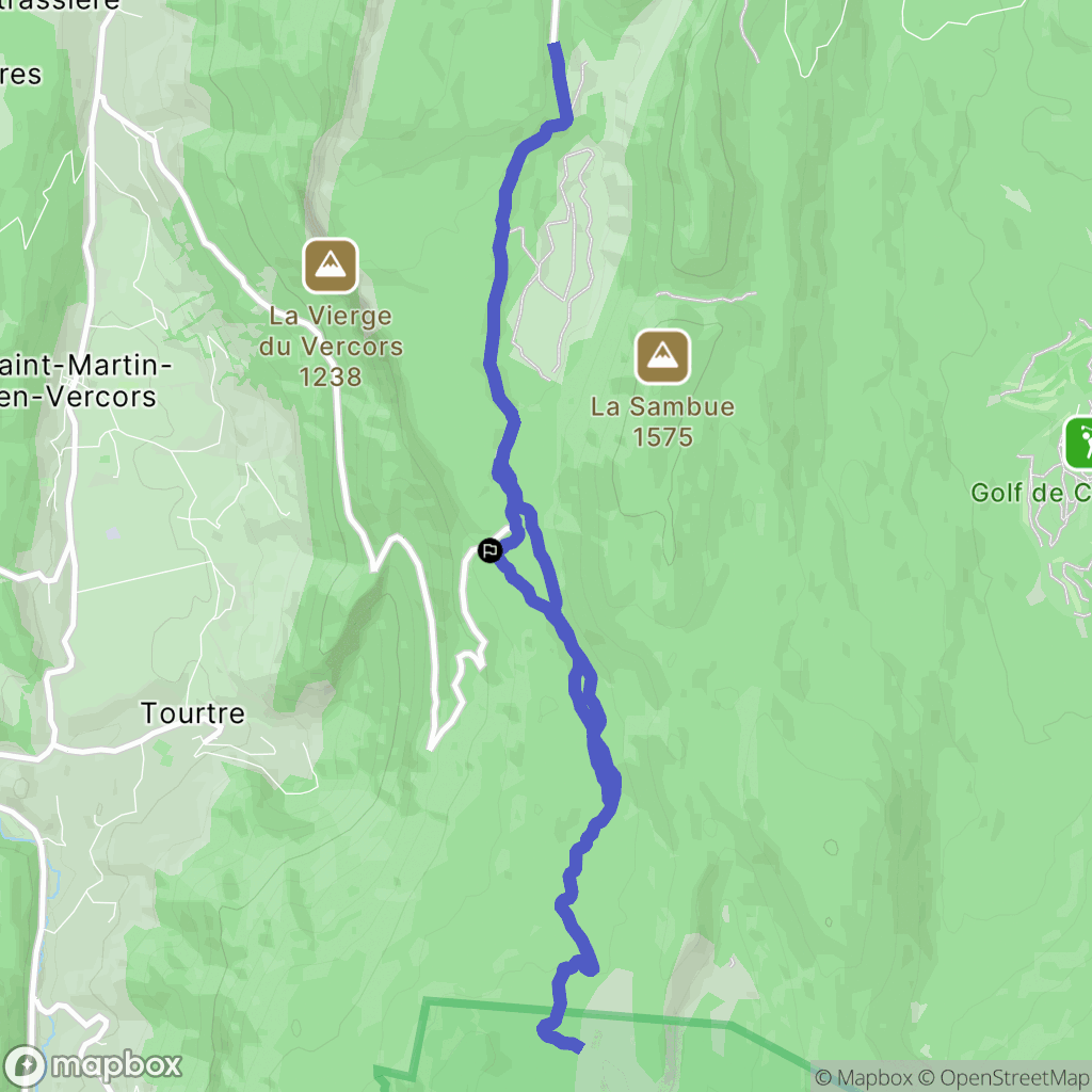 Saint-Martin-en-Vercors : carte du parcours de randonnée - France
