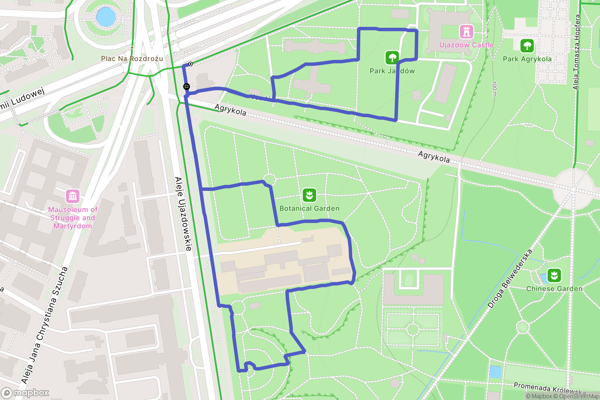 Warszawa: mapa trasy - Poland