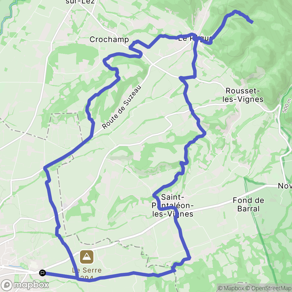 Valréas : carte du parcours de randonnée - France