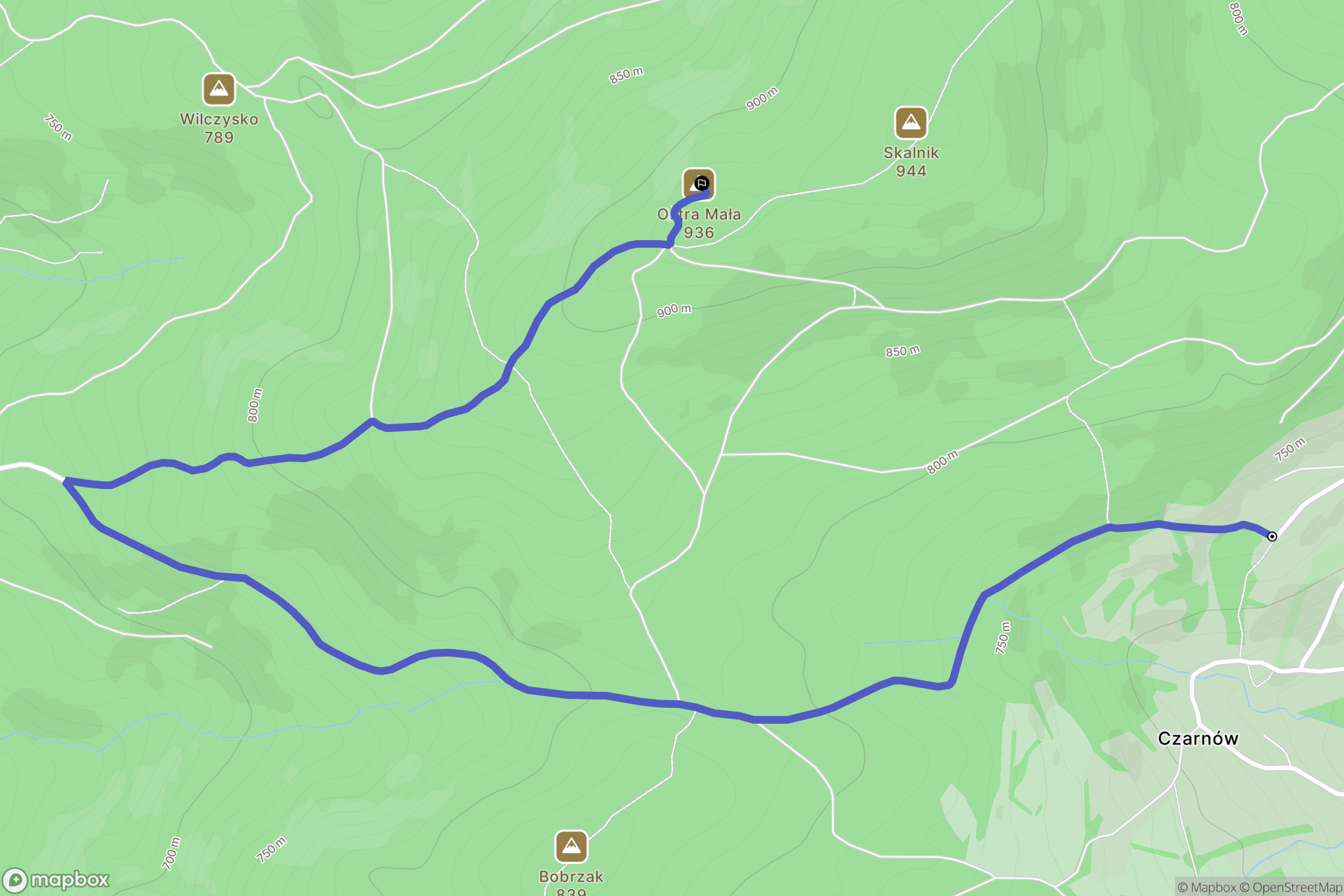 Czarnów: mapa trasy - Poland