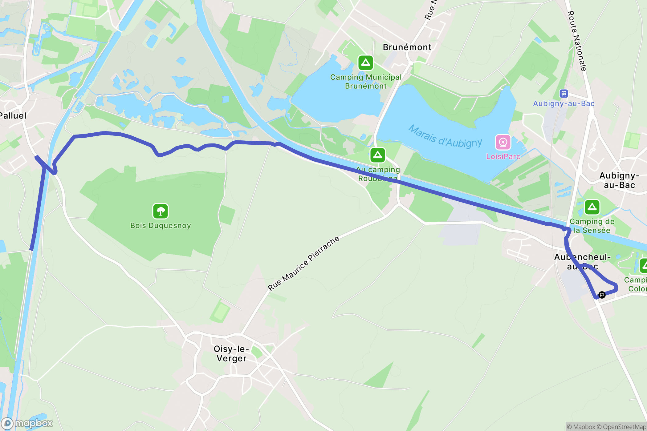 Aubencheul-au-Bac : carte du parcours de randonnée - France