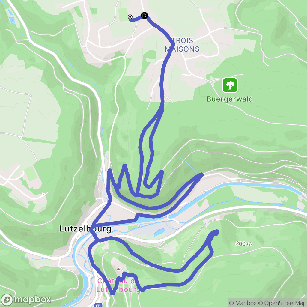 Phalsbourg : carte du parcours de randonnée - France