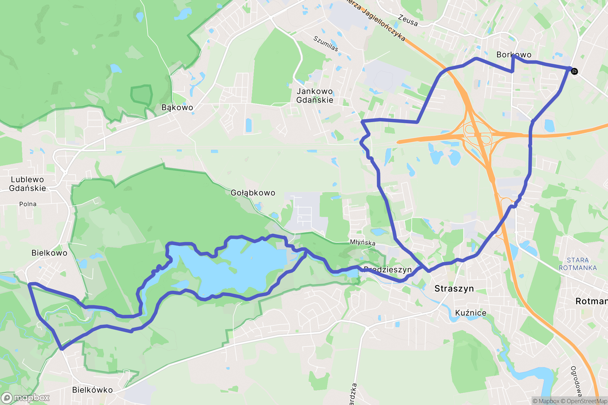 Gdańsk: mapa trasy - Poland