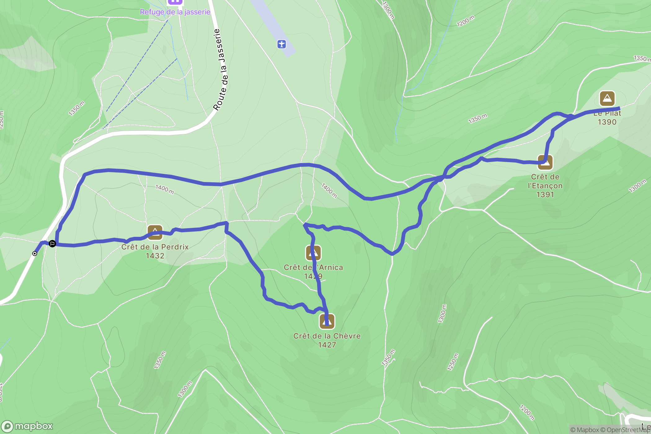 La Valla-en-Gier : carte du parcours de randonnée - France