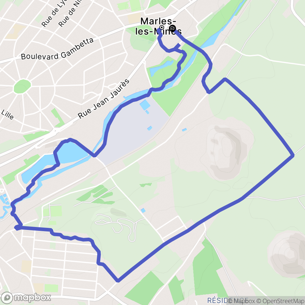 Marles-les-Mines : carte du parcours de randonnée - France