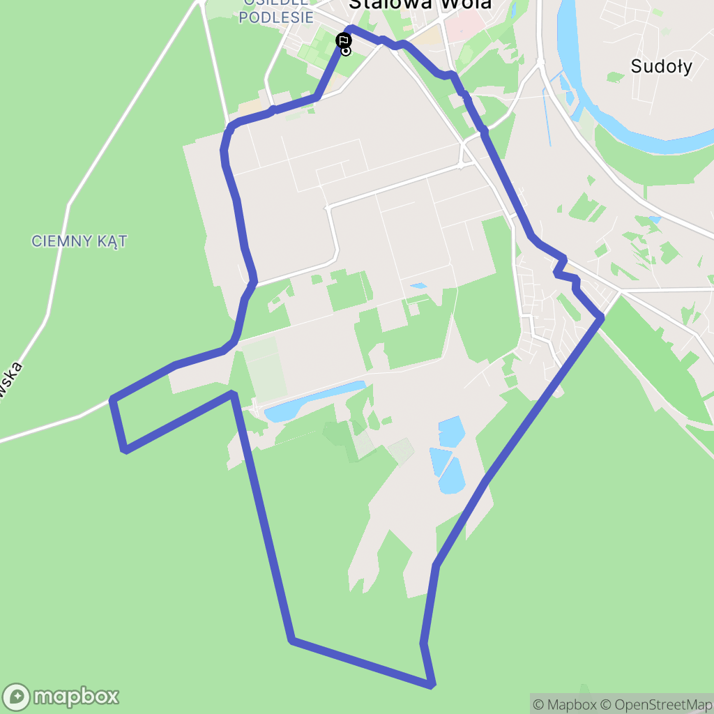 Stalowa Wola: mapa trasy - Poland