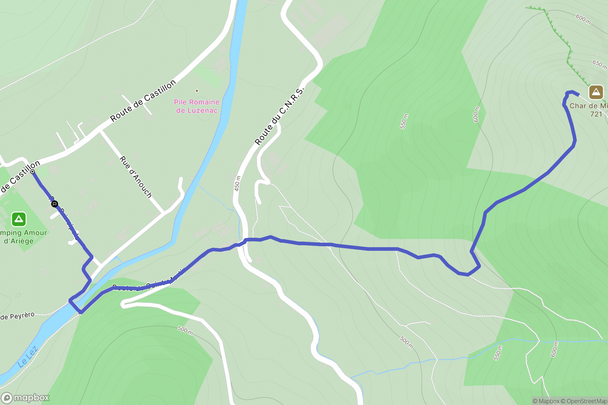 Moulis : carte du parcours de randonnée - France