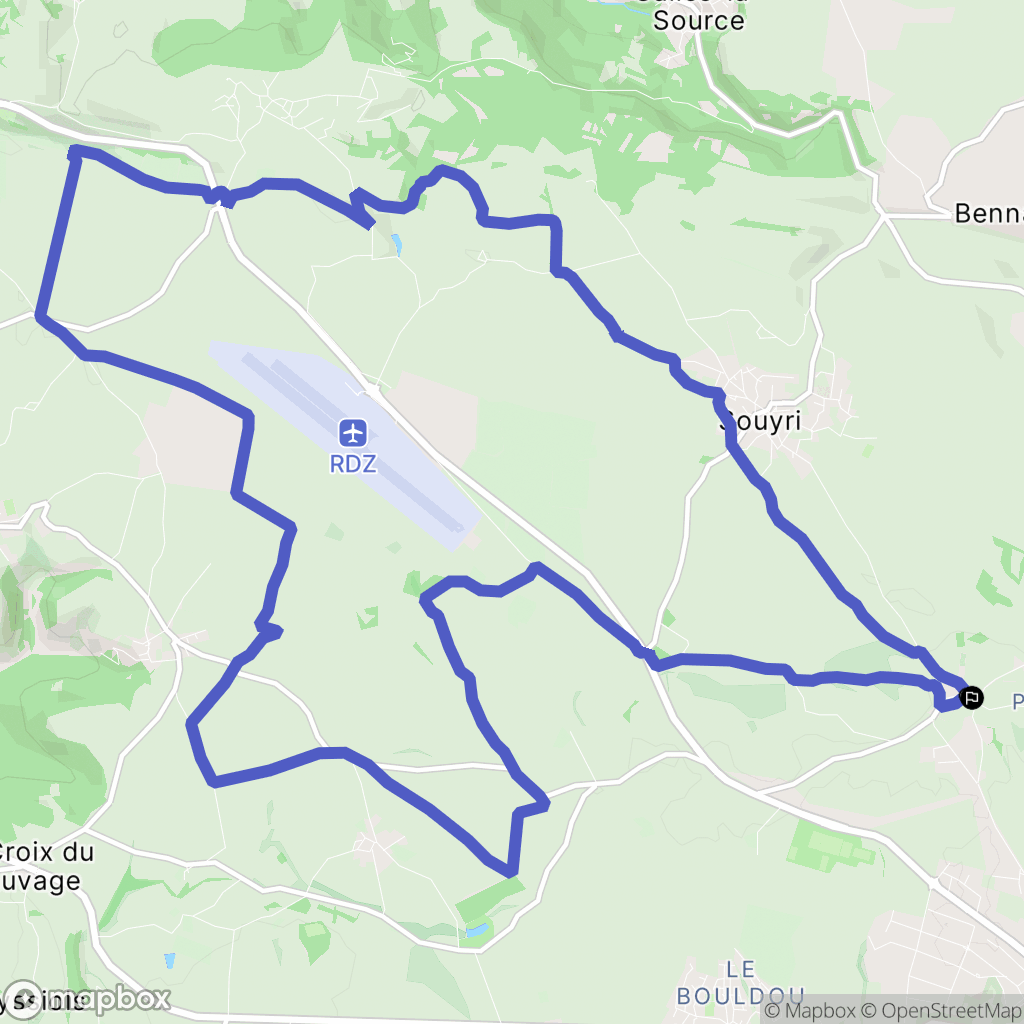 Onet-le-Château : carte du parcours de randonnée - France