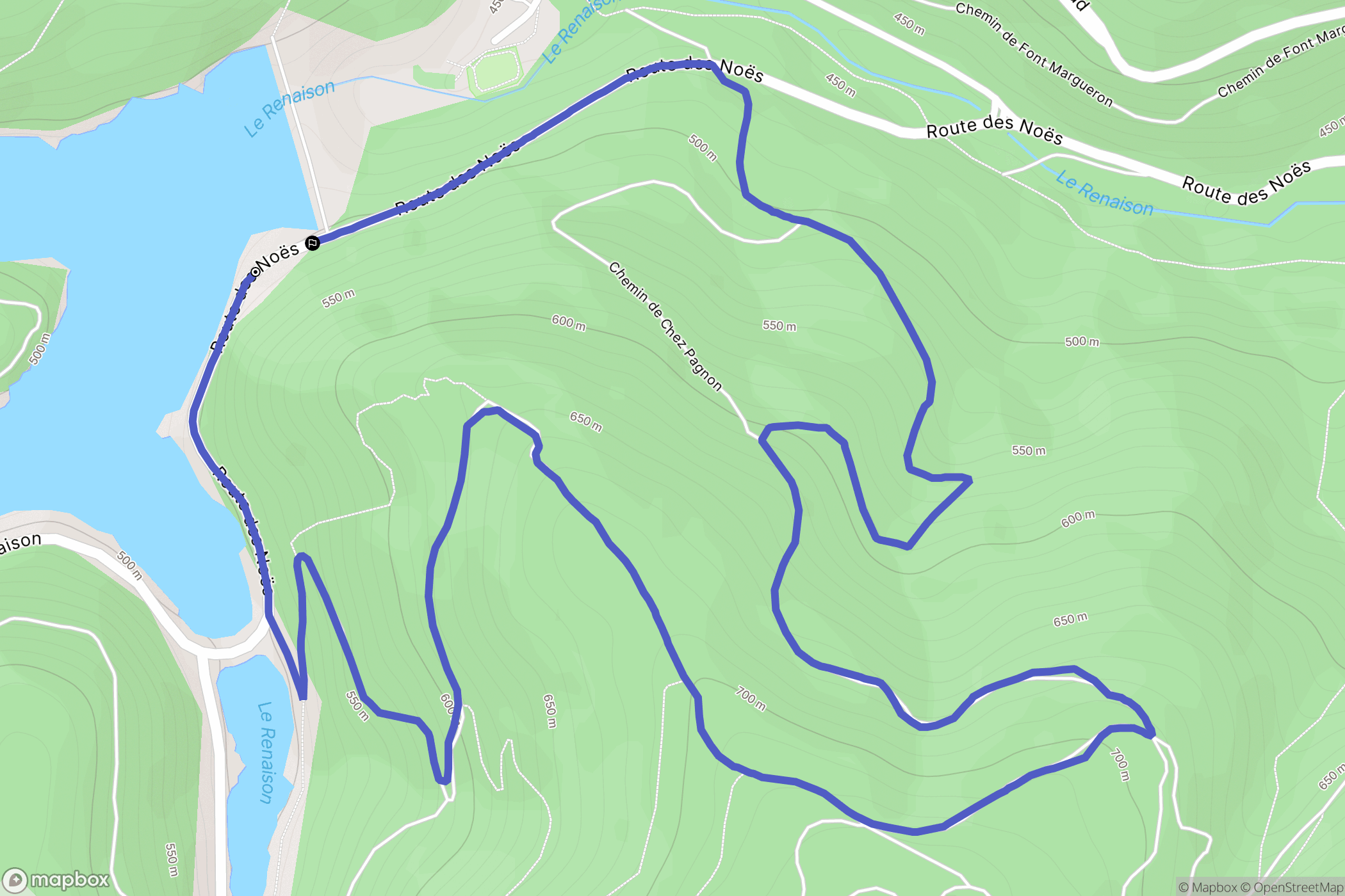 Renaison : carte du parcours de randonnée - France