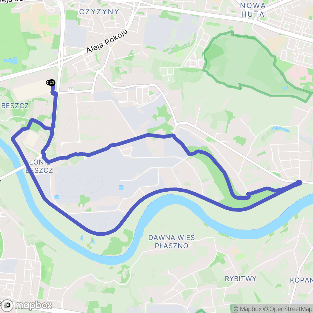 Kraków: mapa trasy - Poland