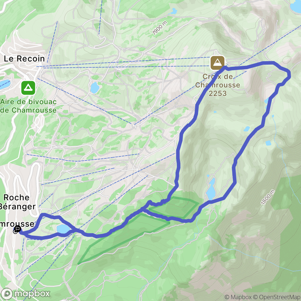 Chamrousse : carte du parcours de randonnée - France