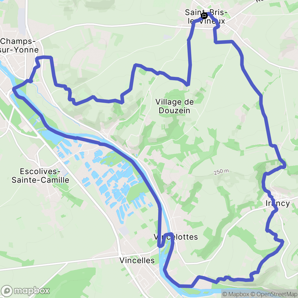 Saint-Bris-le-Vineux : carte du parcours de randonnée - France