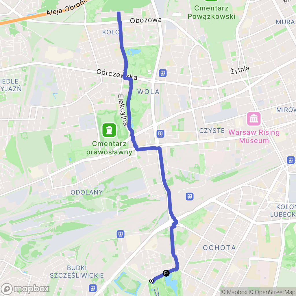 Warszawa: mapa trasy - Poland