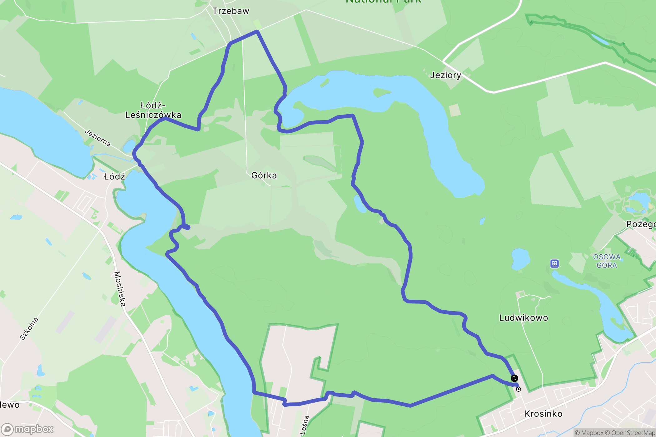 Krosinko: mapa trasy - Poland