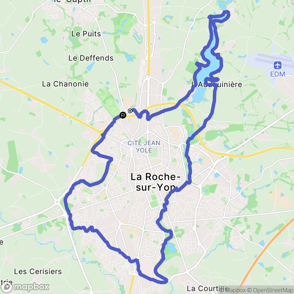 La Roche-sur-Yon : carte du parcours de randonnée - France