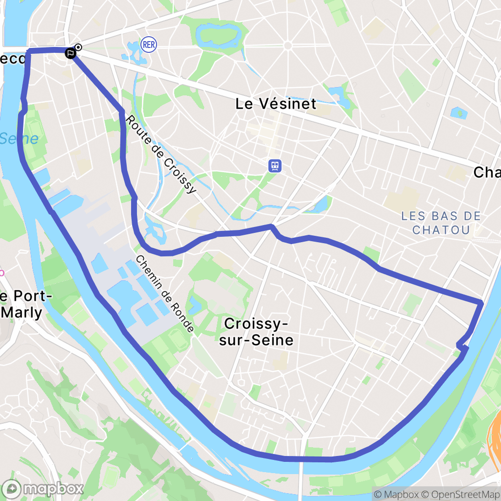 Le Vésinet : carte du parcours de randonnée - France