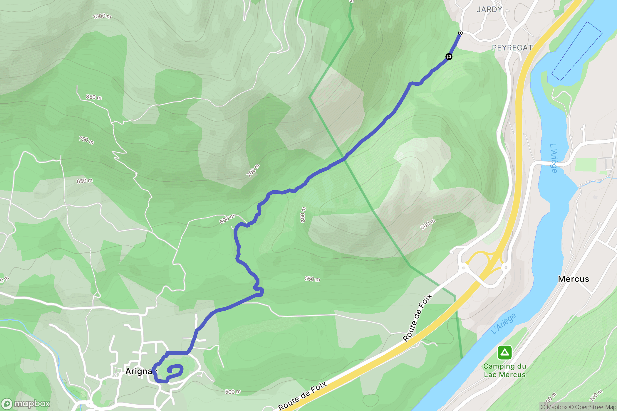 Mercus-Garrabet : carte du parcours de randonnée - France