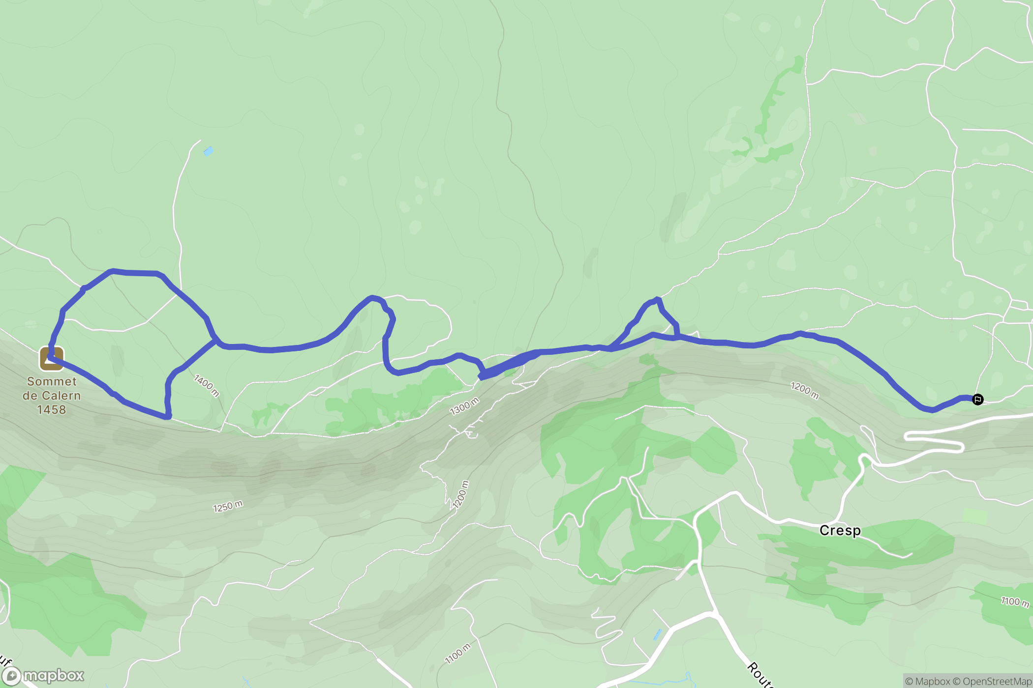 Caussols : carte du parcours de randonnée - France