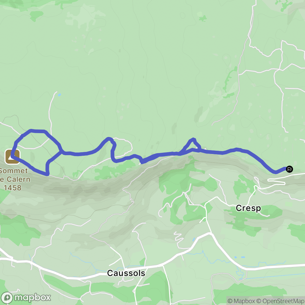 Caussols : carte du parcours de randonnée - France