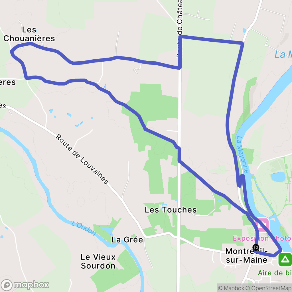 Montreuil-sur-Maine : carte du parcours de randonnée - France