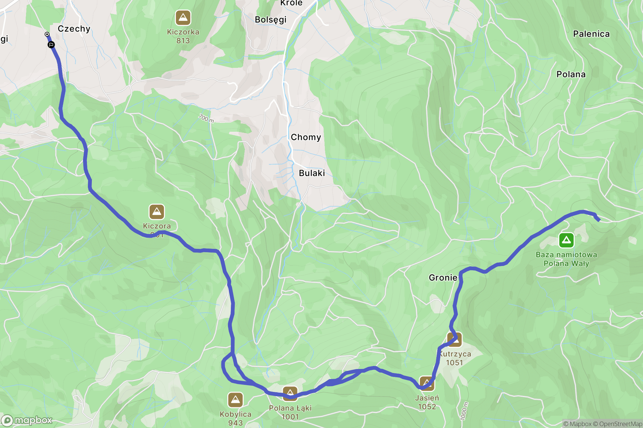 Lubomierz: mapa trasy - Poland