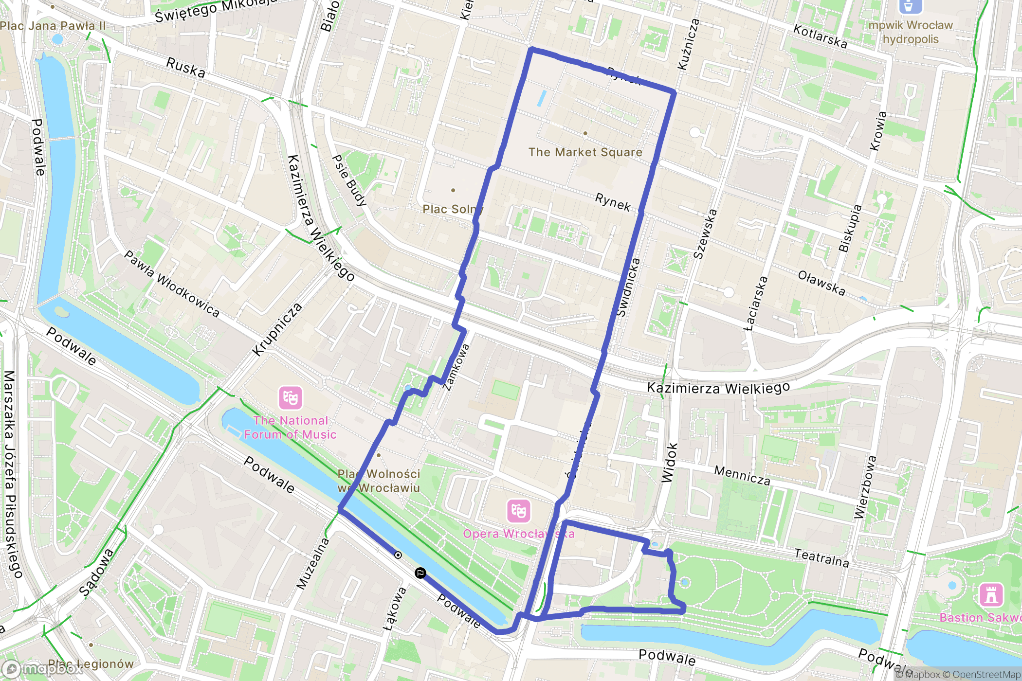 Wrocław: mapa trasy - Poland